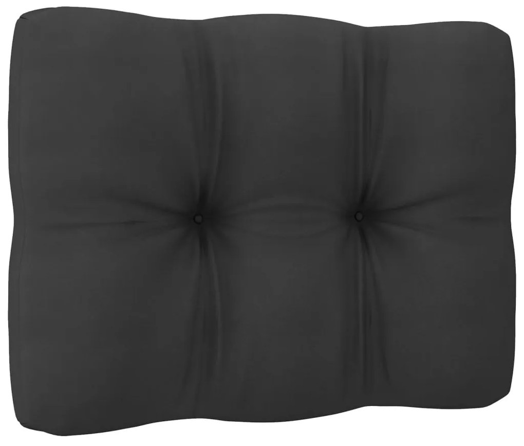 9 pcs conj. lounge jardim c/ almofadões antracite pinho maciço