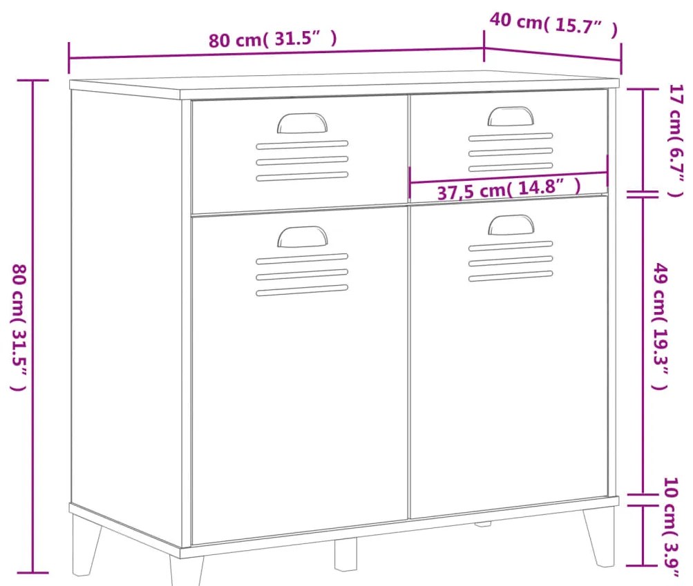 Aparador VIKEN 80x40x80 cm derivados de madeira branco
