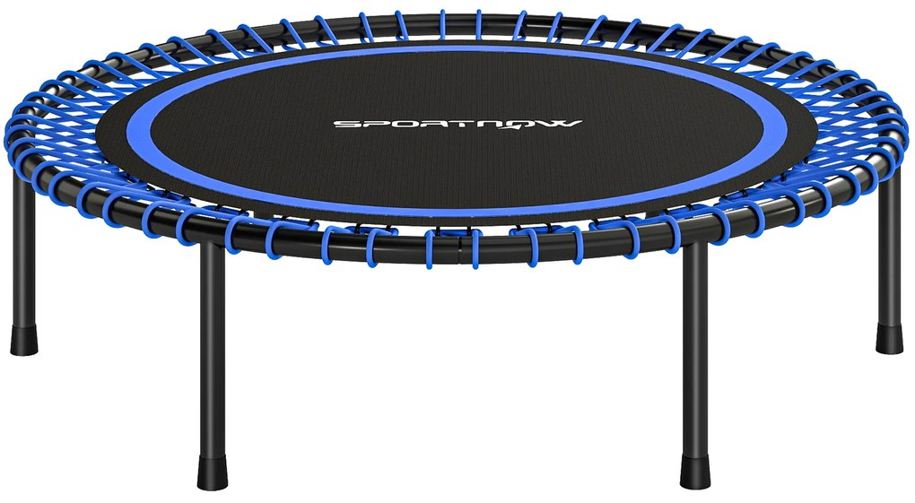 Trampolim de Fitness Adultos Ø114 cm com Estrutura de Aço Reforçada para Treino de Pernas Corpo Azul e Preto