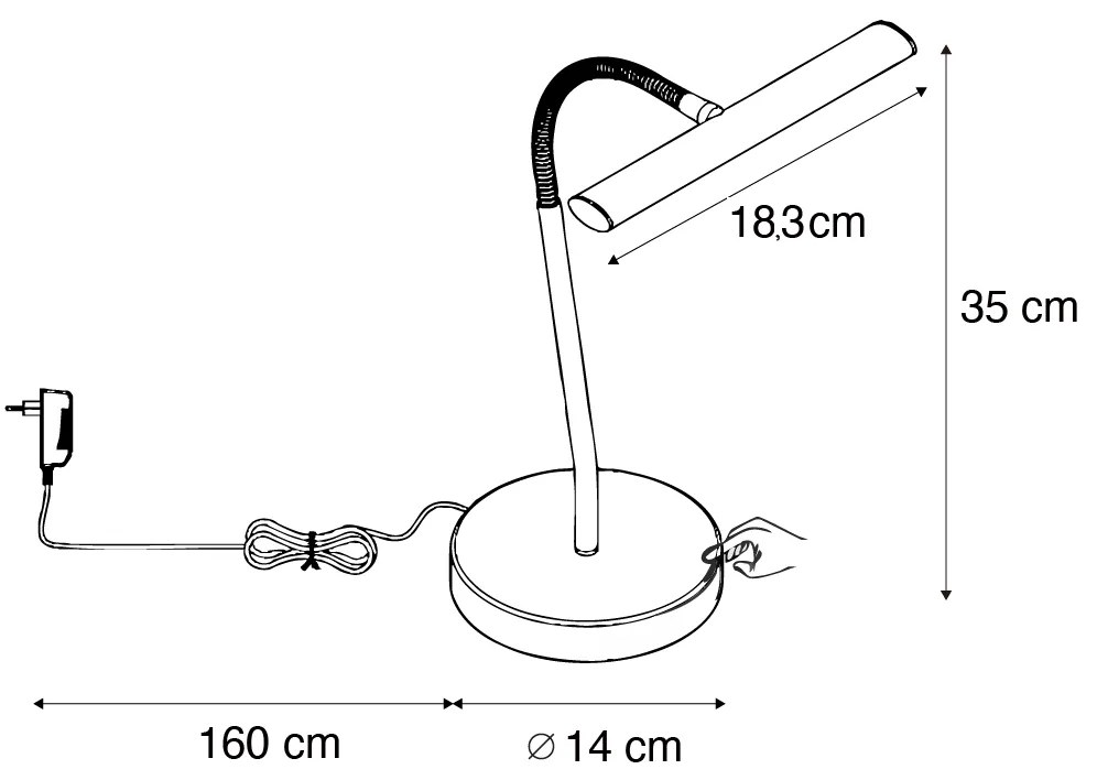 Candeeiro de mesa Art Déco bronze com LED incluído - Tableau Design,Industrial,Moderno