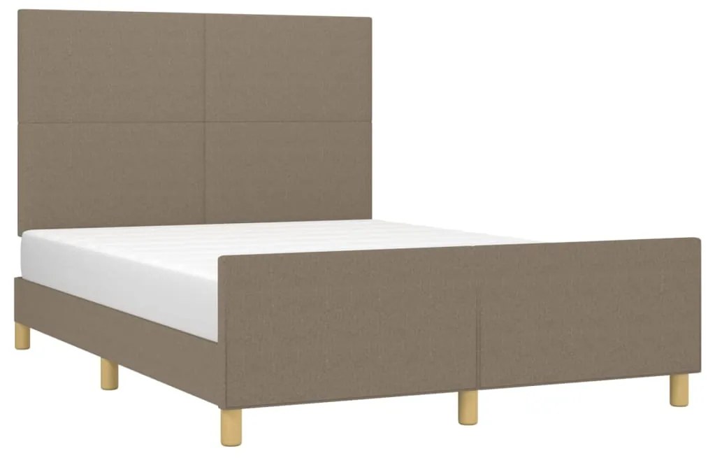 Cama sem colchão 140x200 cm tecido castanho-acinzentado