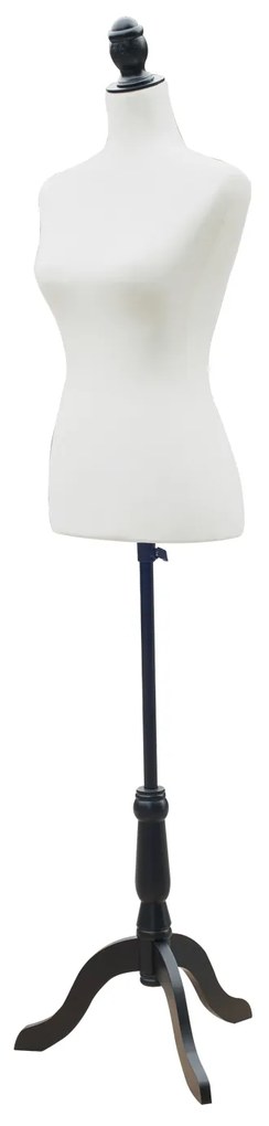 Manequim Feminino de Costura Busto de Senhora para Modistas Exibição Altura Ajustável a 130-168cm Branco