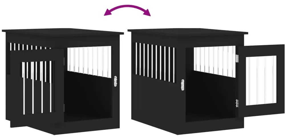 Móvel casota para cão 55x75x65 cm derivados de madeira preto