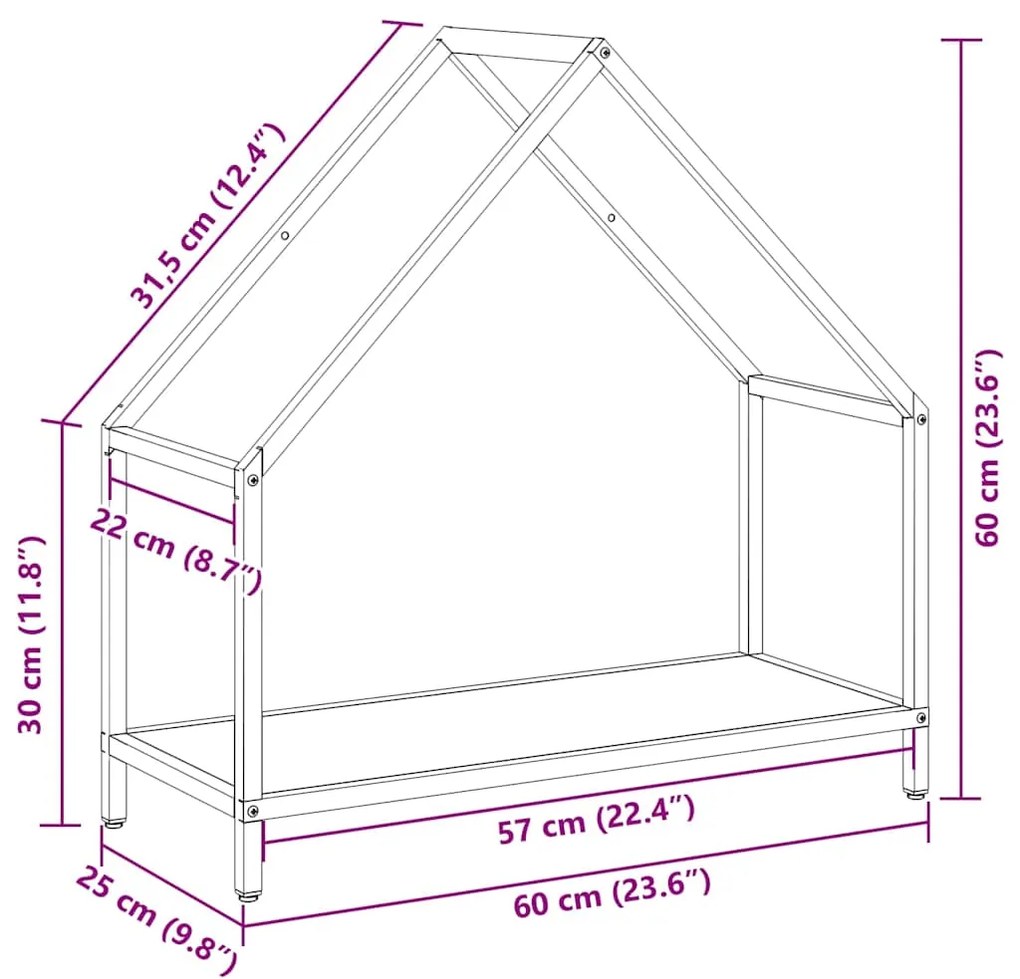 Suporte para lenha 60x25x60 cm aço laminado a frio preto