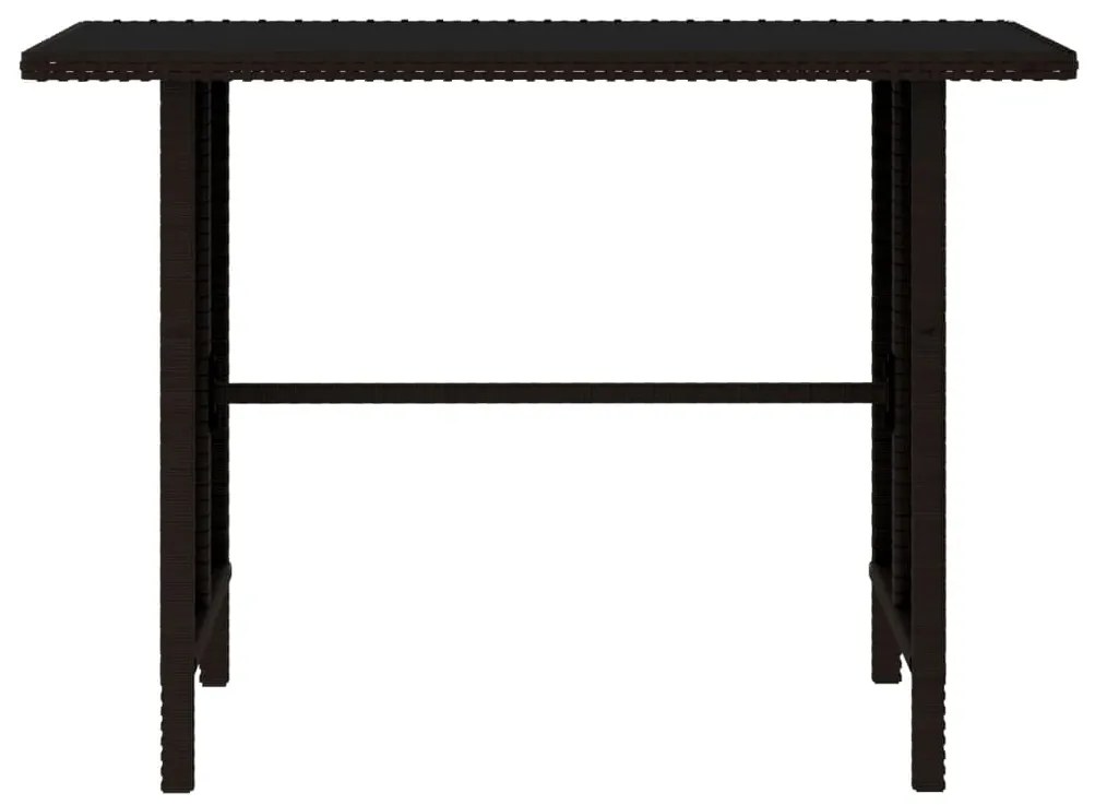 4 pcs conjunto lounge para jardim vime PE castanho