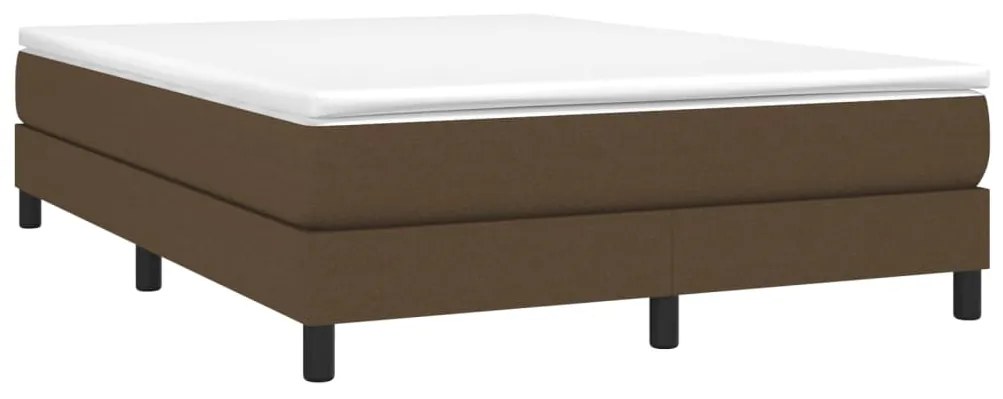 Estrutura de cama sem colchão 140x200 cm tecido castanho-escuro