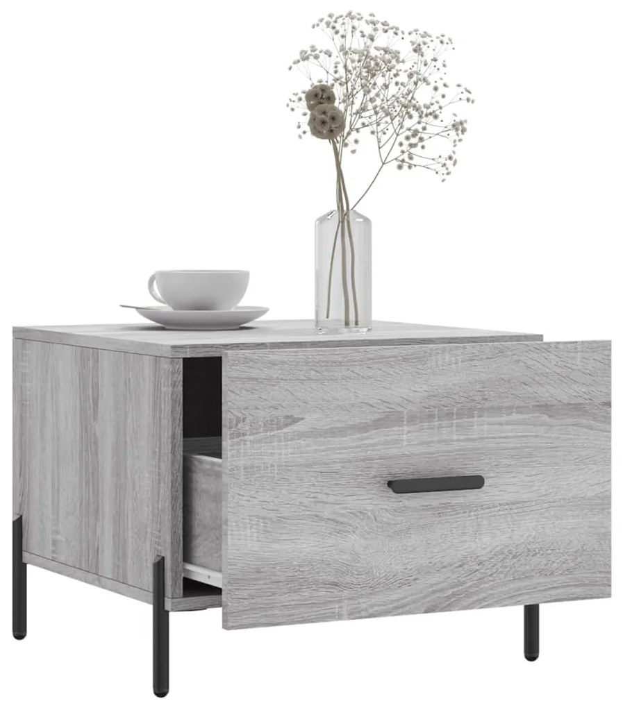Mesas de centro 2 pcs 50x50x40 cm madeira proc. sonoma cinza