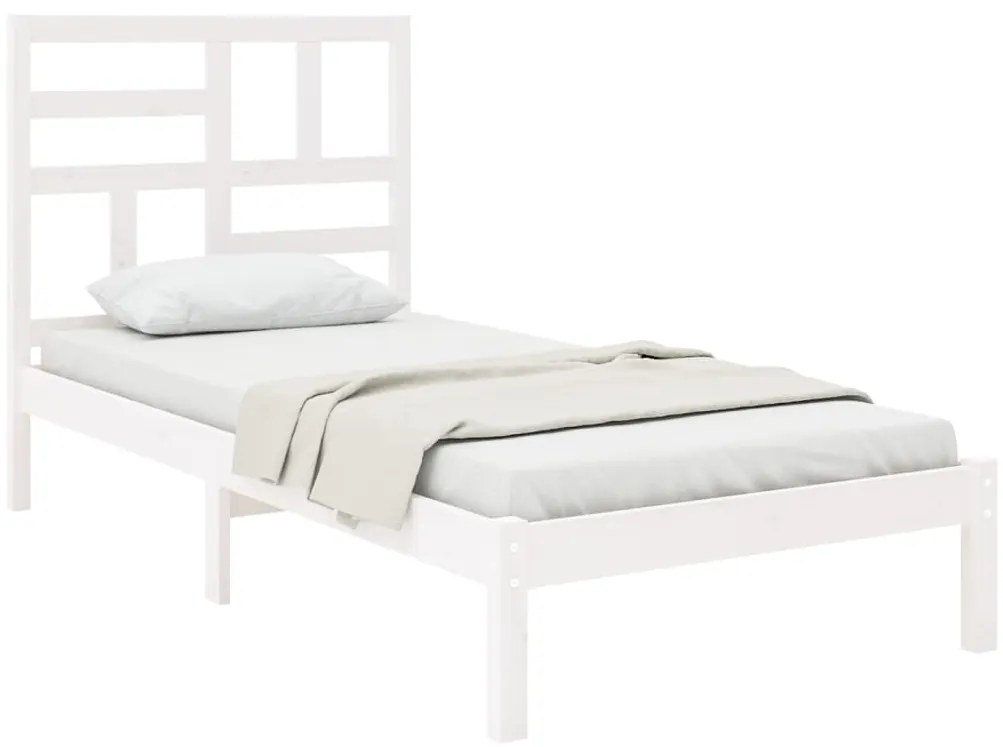 Estrutura de cama 90x200 cm madeira maciça branco