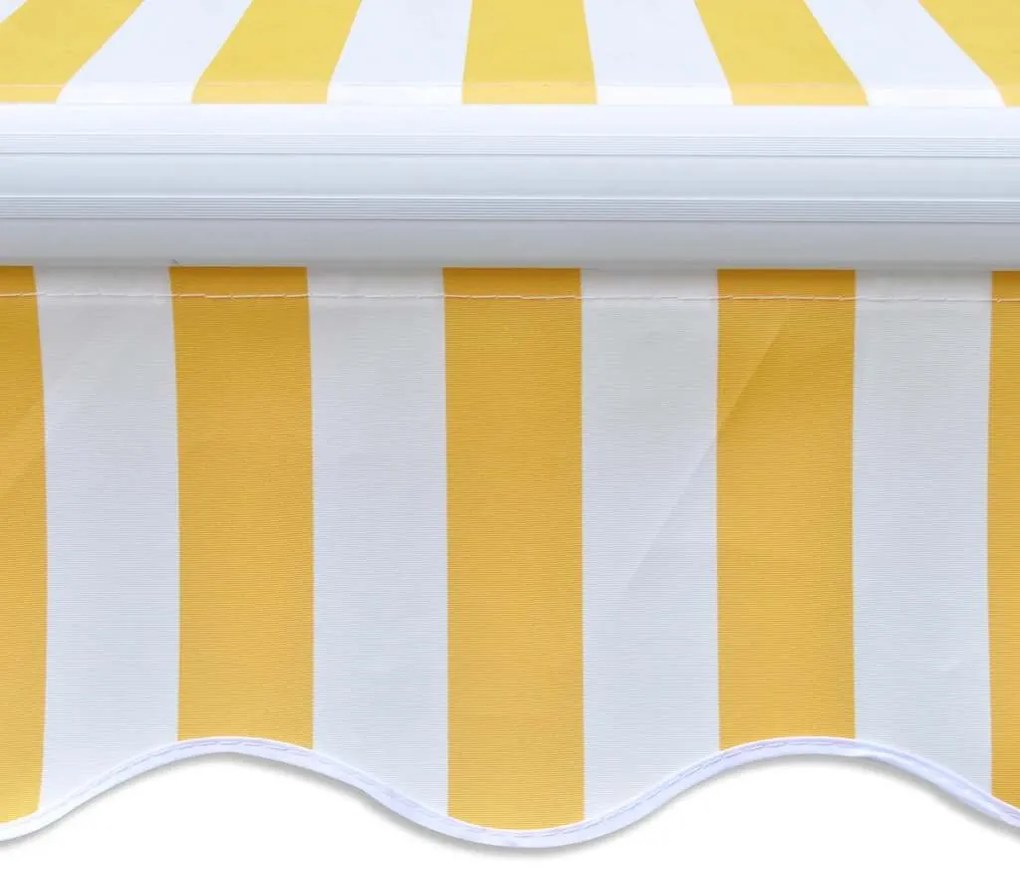 Toldo dobrável motorizado 400 cm amarelo/branco