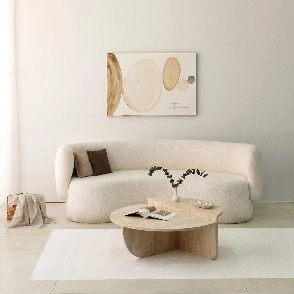 Mesa de Centro Podium – Travertino – Diâmetro 90 cm Altura 35 cm