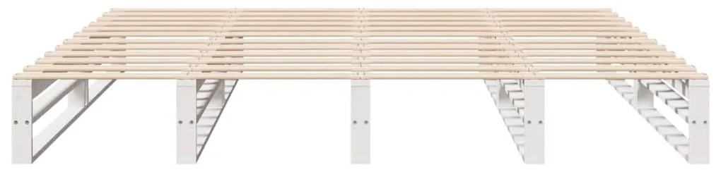 Cama sem colchão 180x200 cm madeira de pinho maciça branco