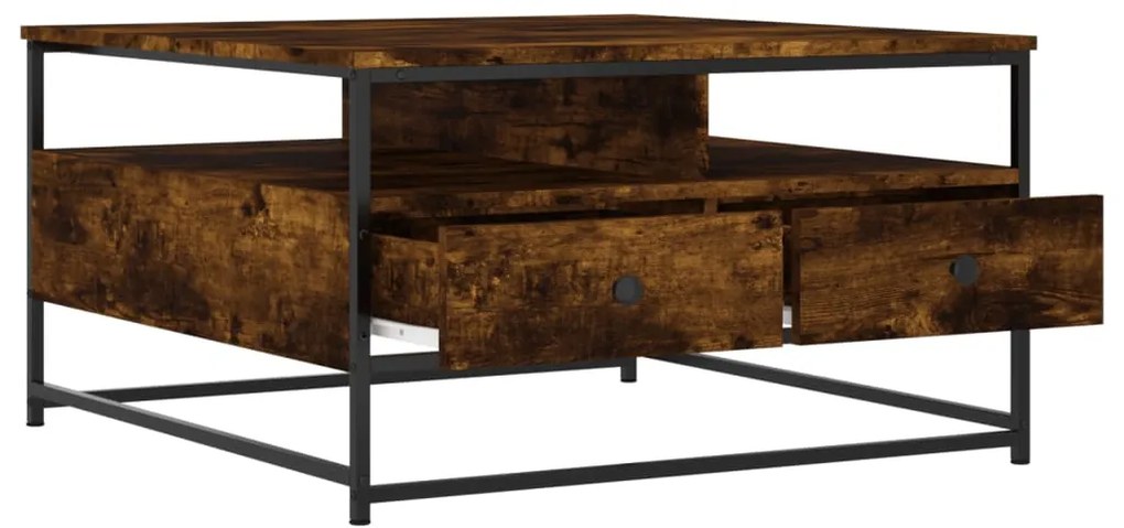 Mesa de centro 80x80x45 cm derivados de madeira carvalho fumado