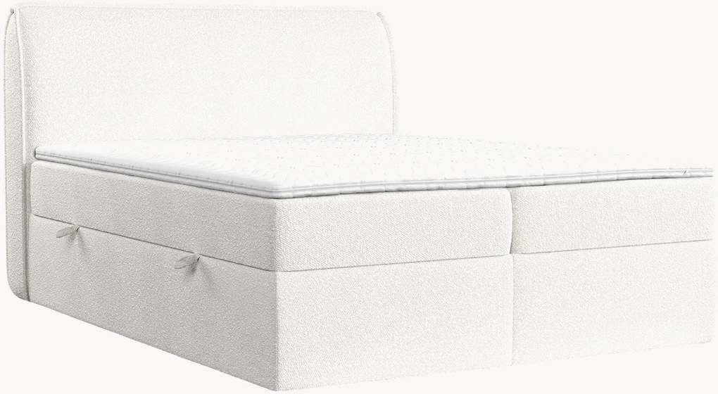 Cama divã em bouclé artesanal com arrumação Organic, H3