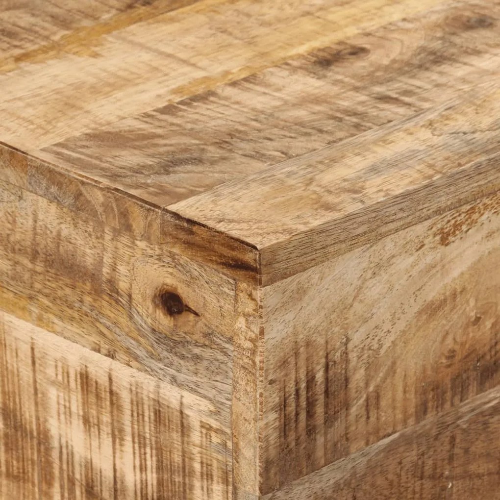 Mesa consola 110x30x75 cm madeira mangueira áspera maciça/ferro