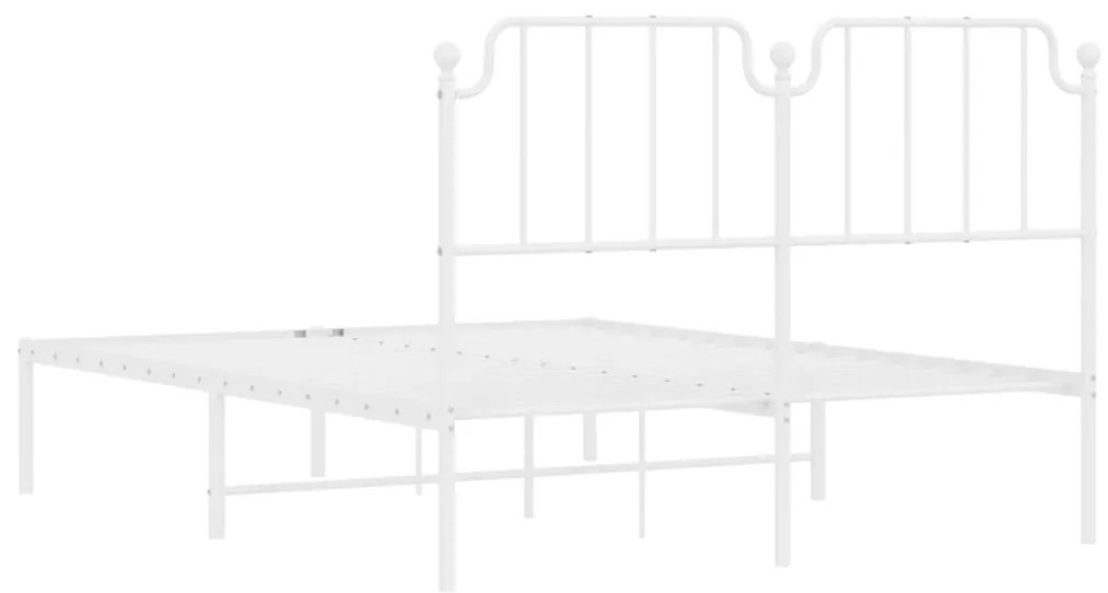 Estrutura de cama com cabeceira 150x200 cm metal branco