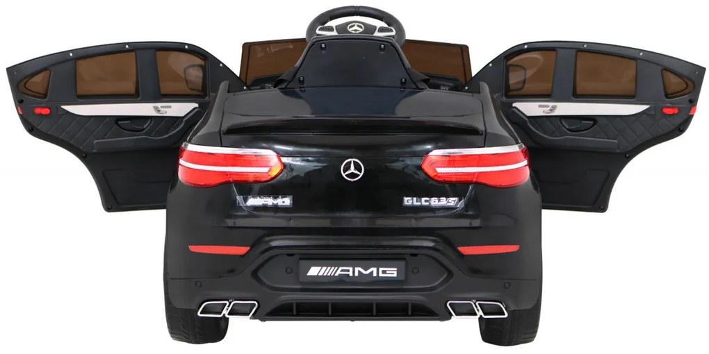 Carro elétrico para Crianças 12V 4x4 Mercedes Benz GLC63S Rodas de EVA, Assento de couro Preto