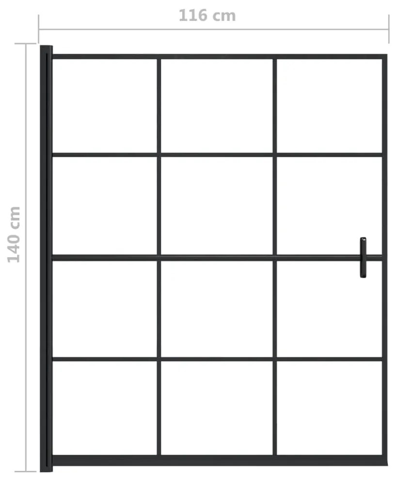 Divisória de chuveiro ESG 116x140 cm preto