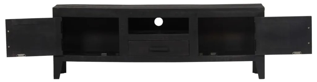 Móvel de TV 118x30x40 cm madeira de mangueira maciça preto