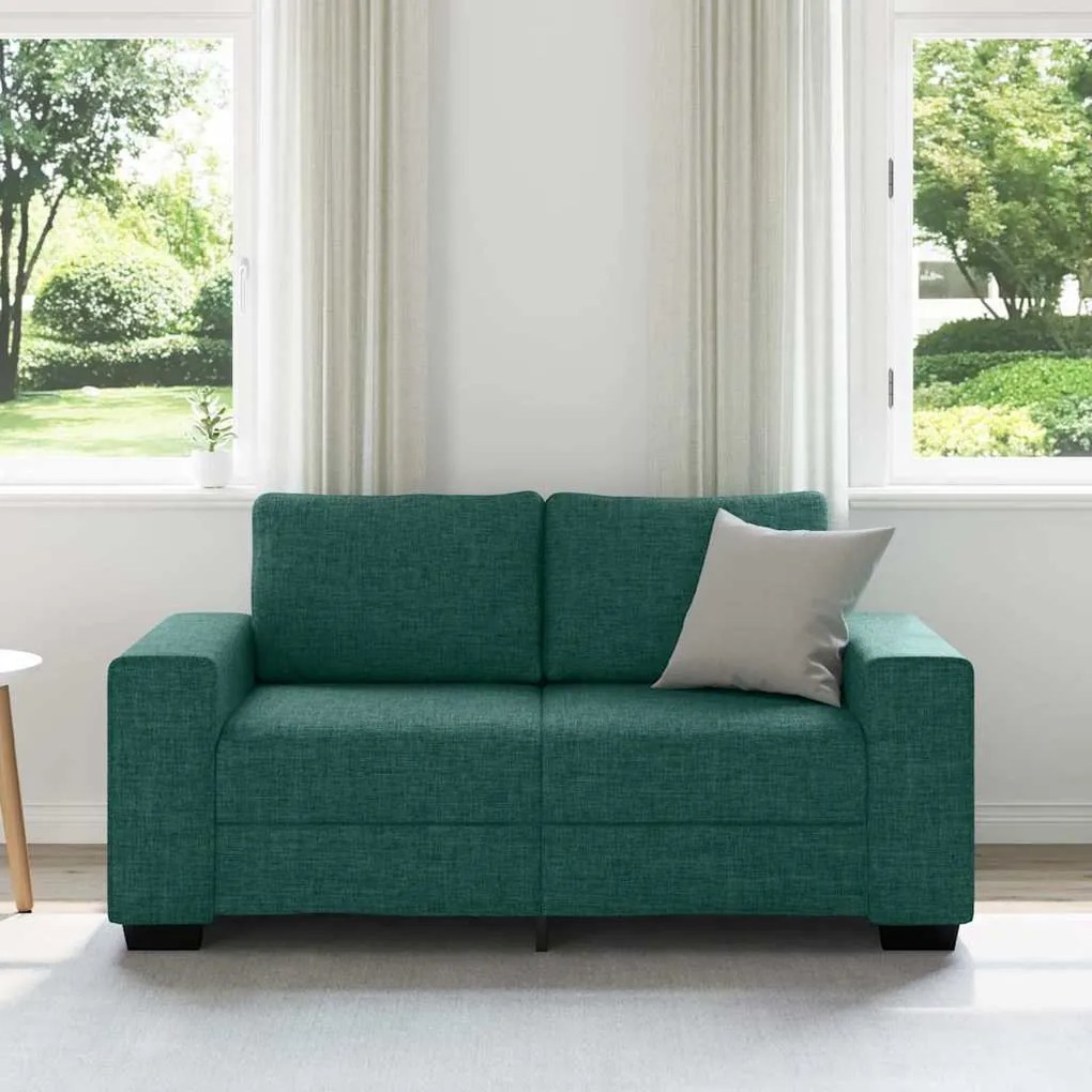 Sofá de 2 lugares 120 cm tecido verde-escuro