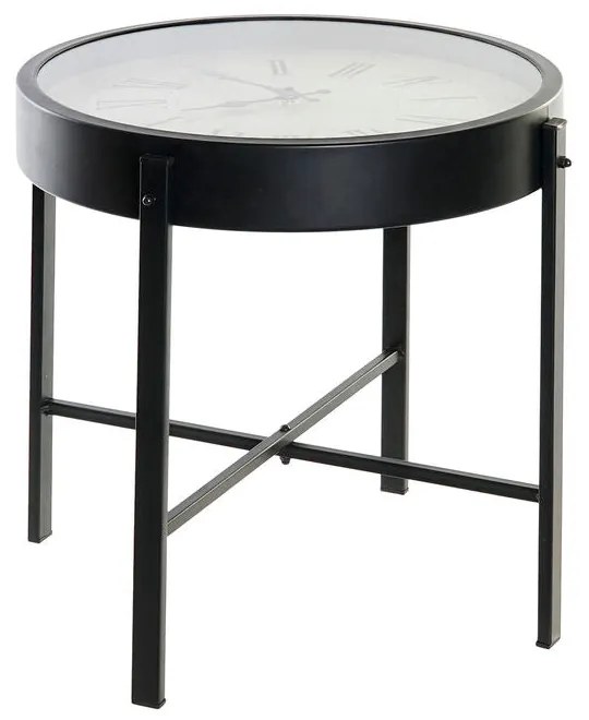 Mesa de apoio DKD Home Decor Preto Metal Cristal (42 x 42 x 40 cm)