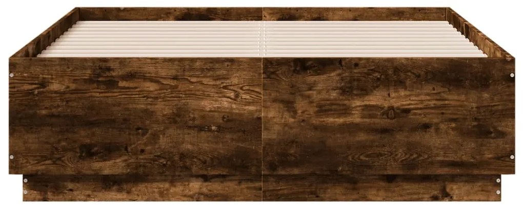 Estrutura cama 140x190 cm derivados de madeira carvalho fumado