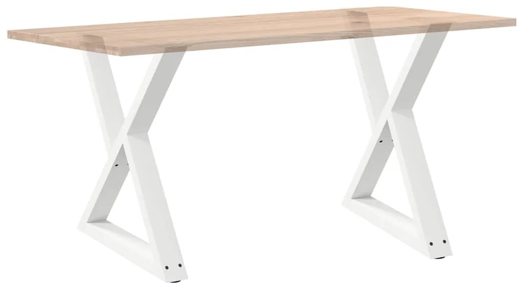 Pés para mesa de jantar 2 peças, branco, 80x(72-73,3) cm, aço
