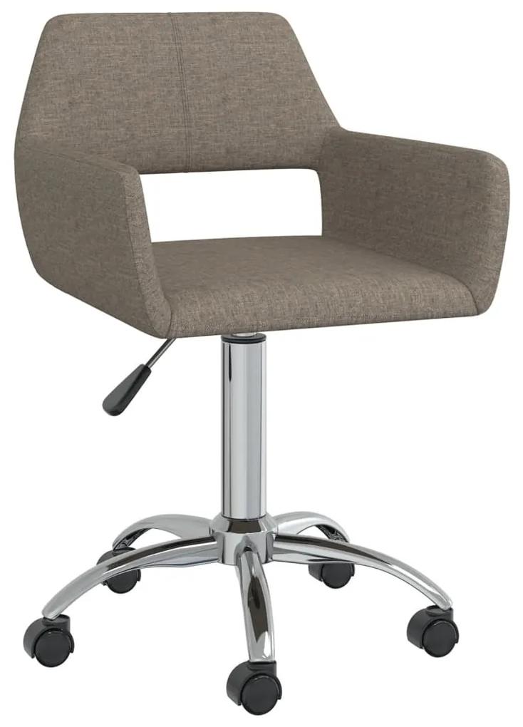 330316 vidaXL Cadeira de escritório giratória tecido cinzento-acastanhado