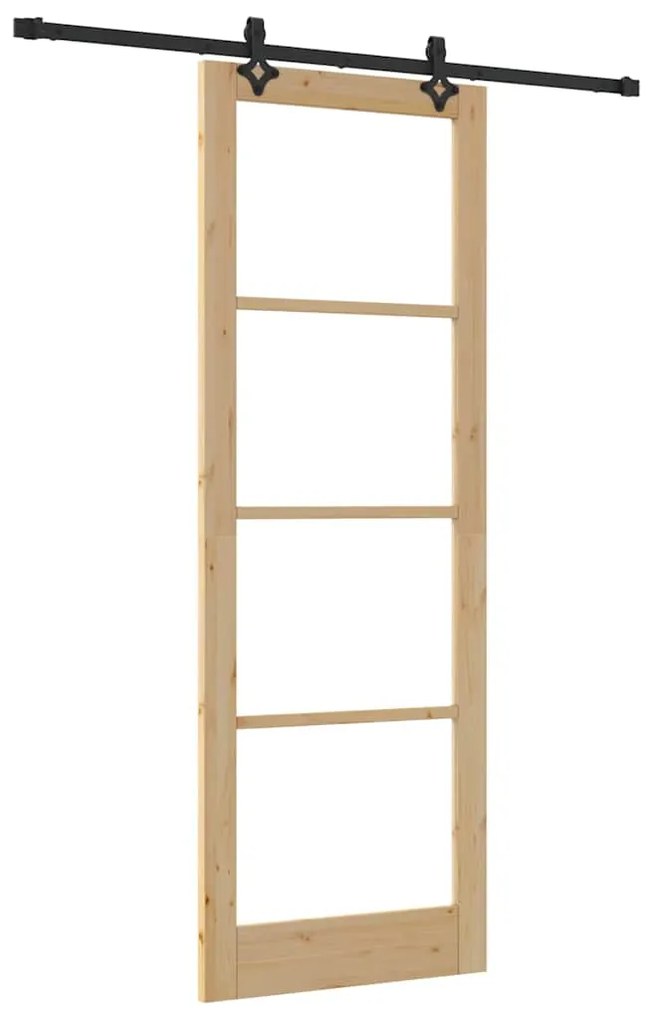 Porta Deslizante vidaXL com Conjunto de Hardware 'ORKDAL'Madeira Maciç