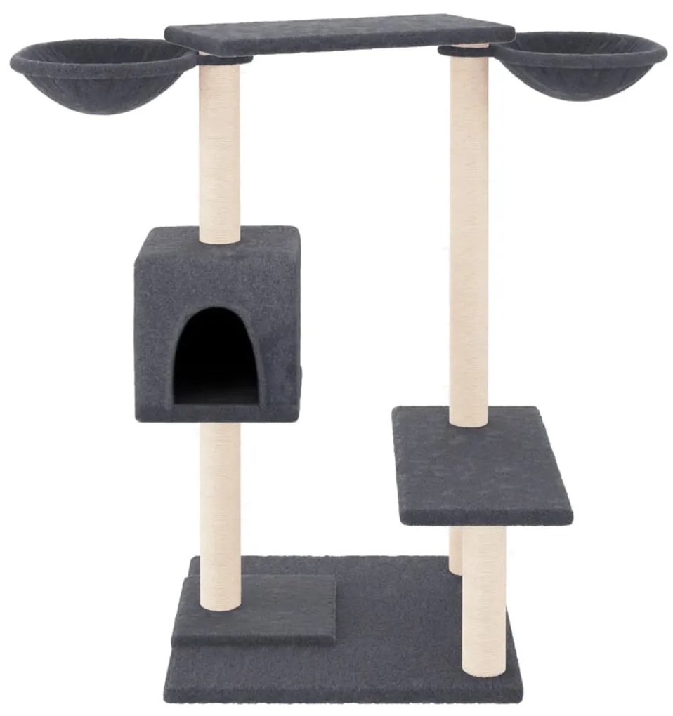 Árvore p/ gatos c/ postes arranhadores 82 cm cinzento-escuro