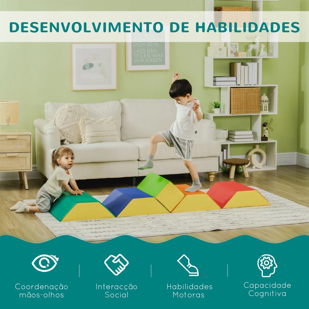 Conjunto de 5 Blocos para Crianças de 18-36 Meses Brinquedo de Constru