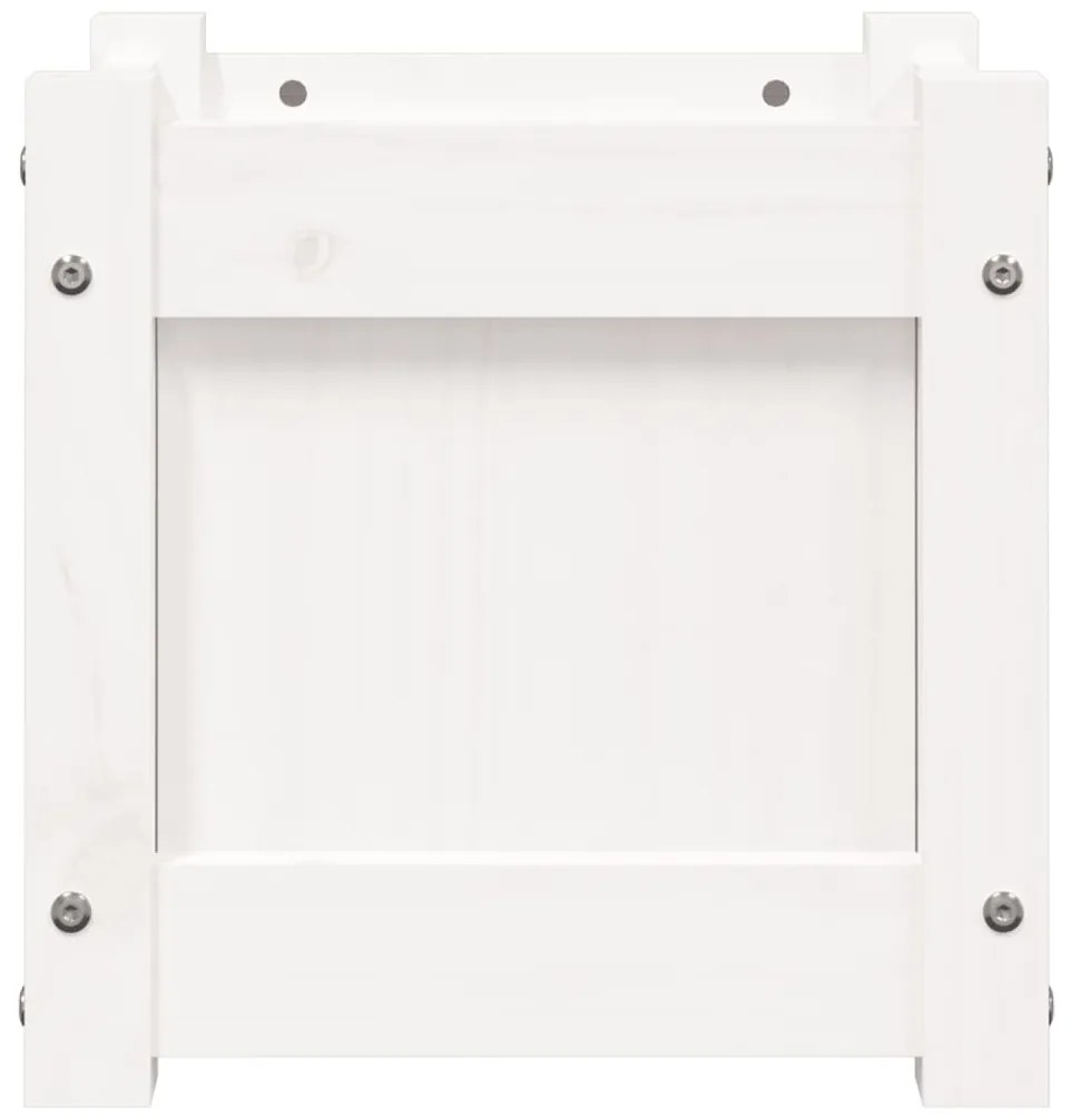 Vaso/floreira de jardim 31x31x31 cm pinho maciço branco
