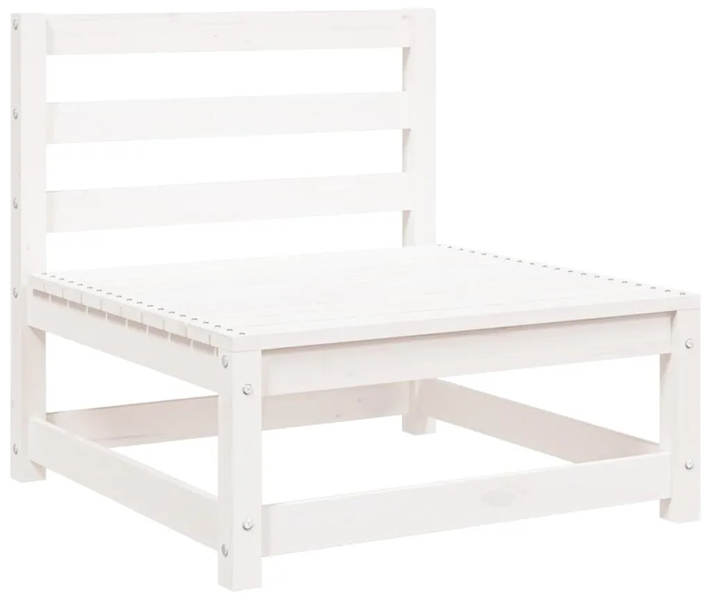 Sofás de centro jardim 2 pcs madeira de pinho maciço branco