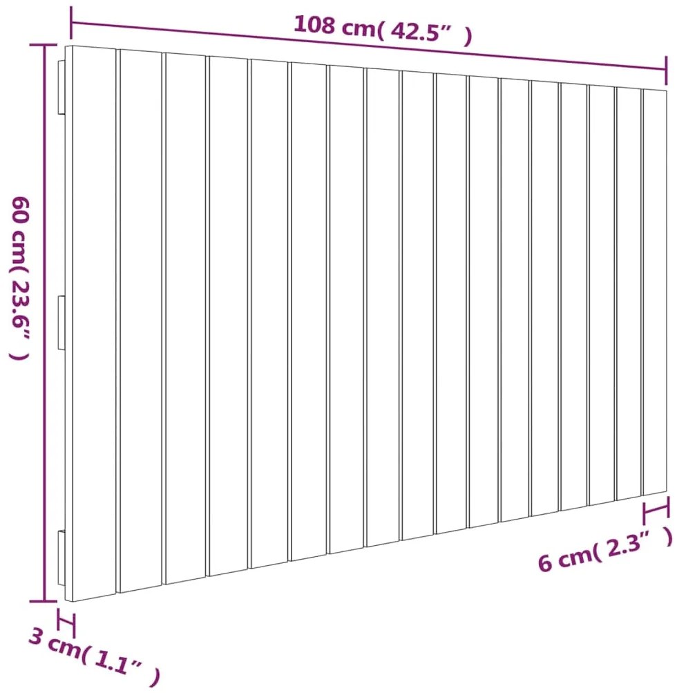 Cabeceira de parede 108x3x60 cm pinho maciço castanho-mel