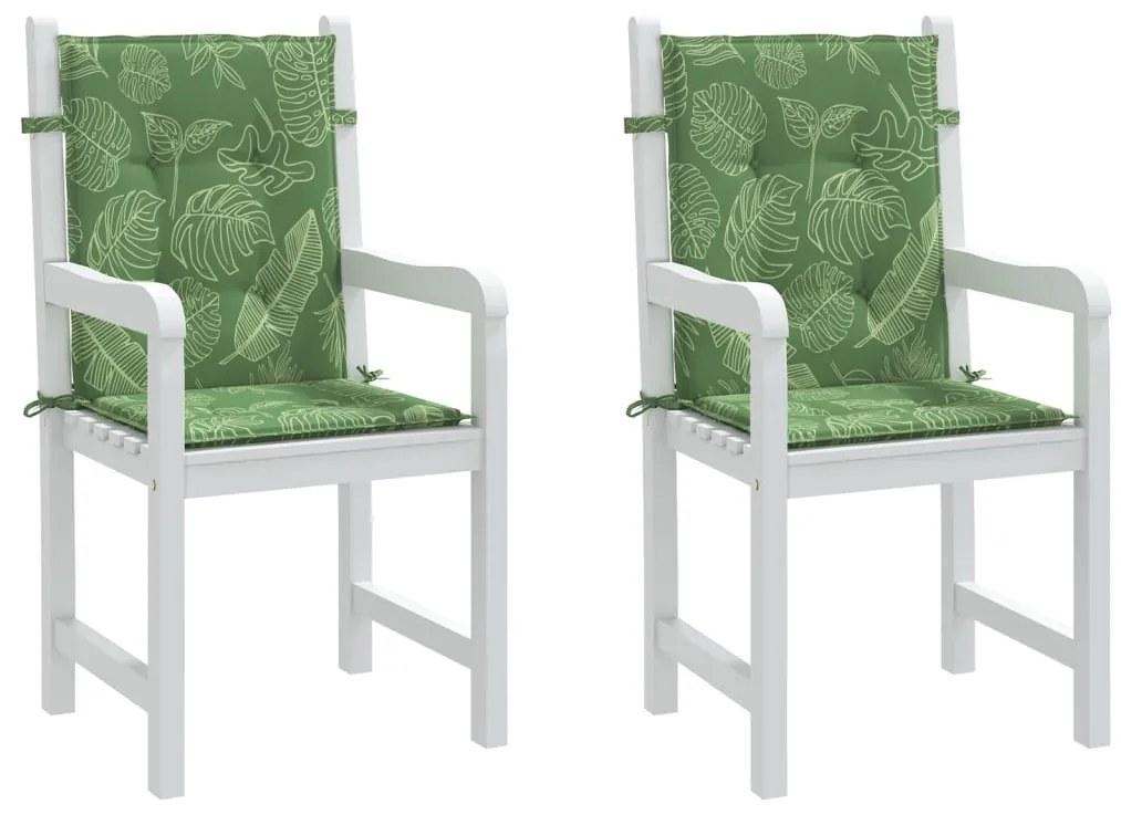 Almofadões cadeira de encosto baixo 2 pcs tecido padrão folhas