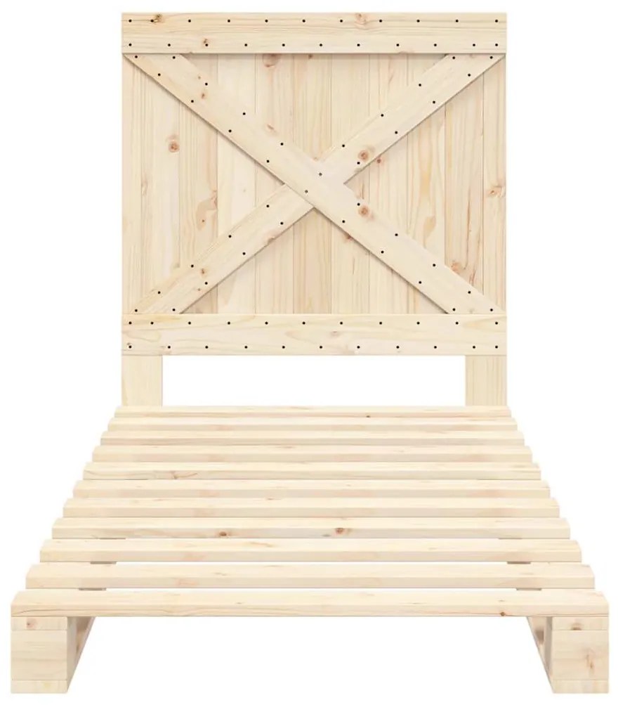 Estrutura de cama com cabeceira 90x200 cm pinho maciço