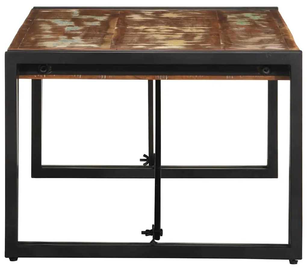 Mesa de centro multicor 100x50x35 cm madeira maciça recuperada