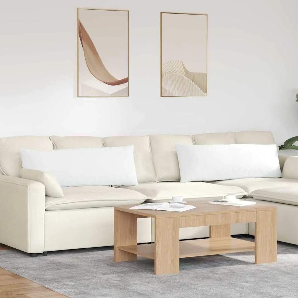 vidaXL Travesseiros de Sofá 2 pcs Branco 120 x 40 cm tecido