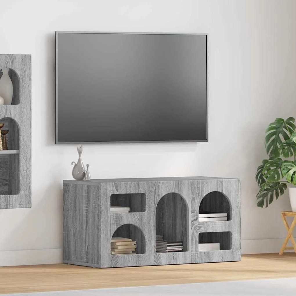 vidaXL Gabinete para TV Cinza Sonoma 80 x 35 x 40 cm