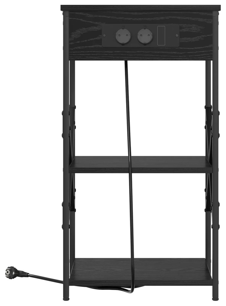 Armário de Cabeceira Carvalho preto 41 x 31 x 76 cm