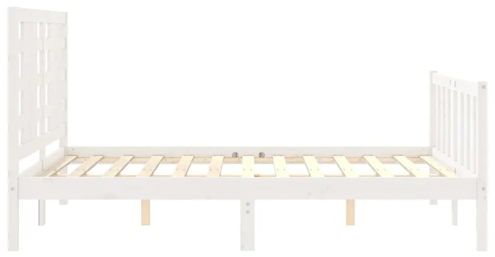 Cama sem colchão 120x200 cm madeira de pinho maciça branco