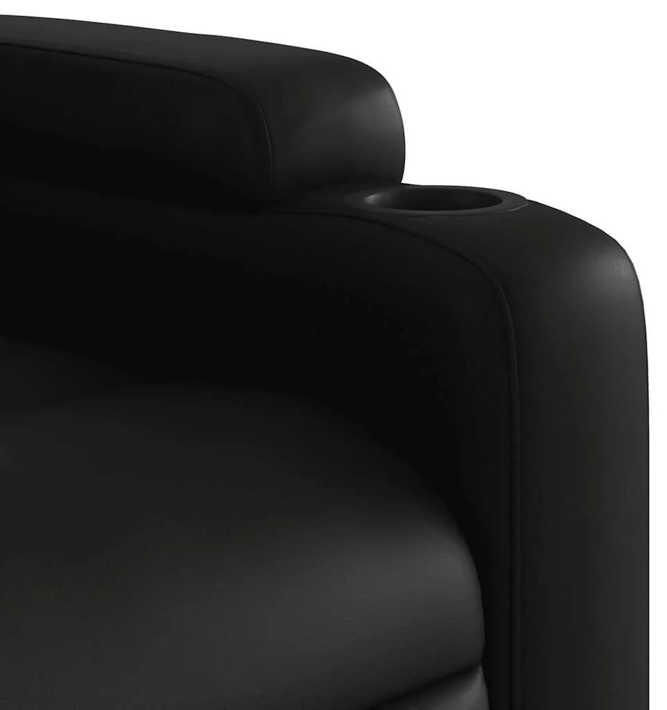 Poltrona de massagens reclinável couro artificial preto