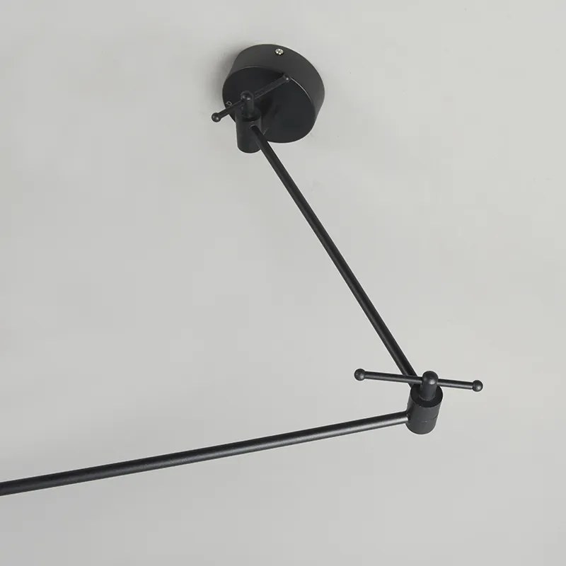 Candeeiro de suspensão preto com abajur 35 cm azul ajustável - Blitz I. Moderno