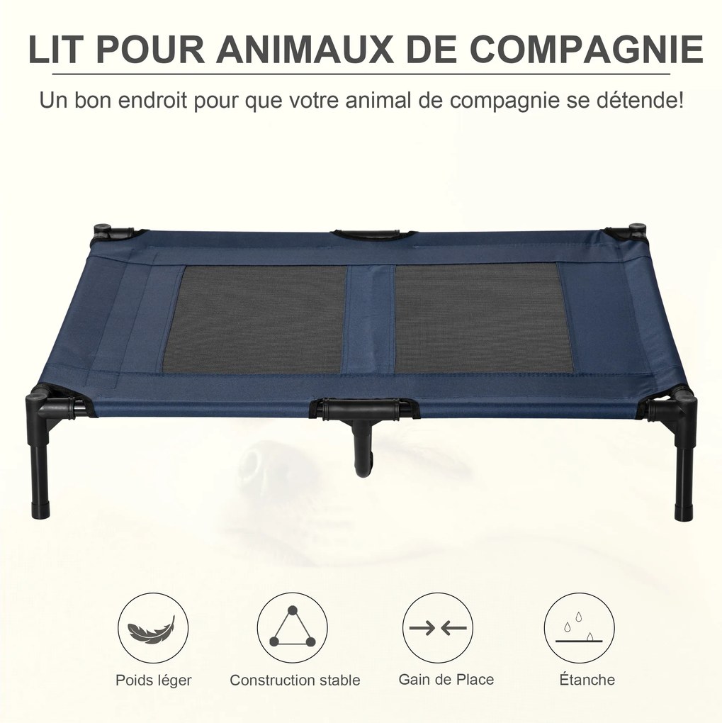 Cama Elevada para Animais, 92 x 76 x 18 cm, Tecido Microperfurado