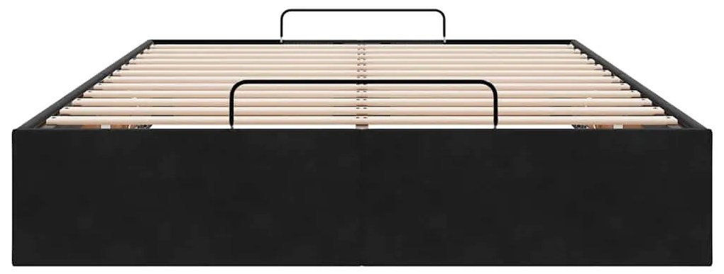 Ottoman Bed Frame Sem Colchão Preto 120x200 cm Veludo