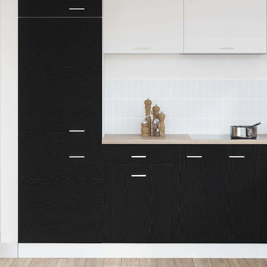 Armário de Gavetas Oak Preto da - 50x46x81,5 cm, feito de MDF.
