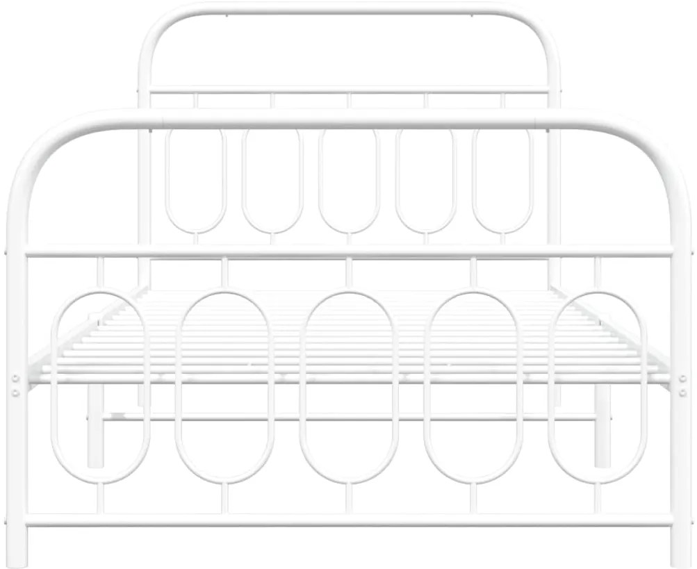 Estrutura de cama com cabeceira e pés 100x200 cm metal branco