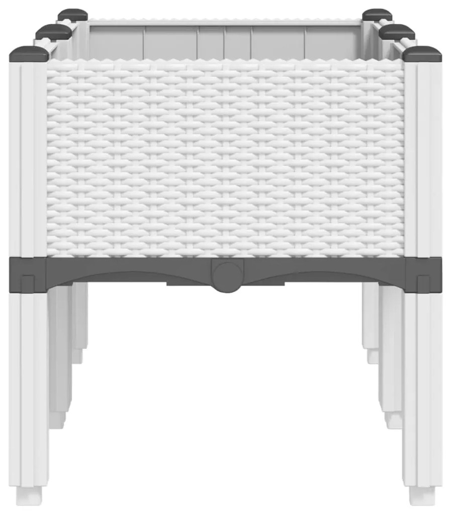 Vaso/floreira de jardim c/ pernas 80x40x42 cm PP branco