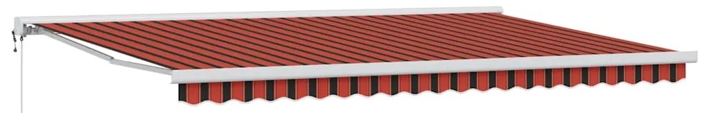 Toldo Retrátil Automático Laranja e Marrom 500x300 cm