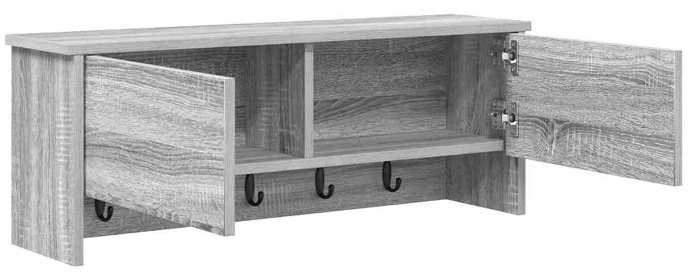 Cabideiro de Parede Sonoma cinzento 80 x 20 x 30 cm