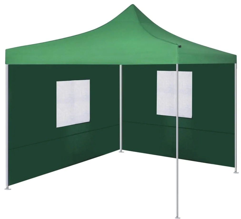 vidaXL Tenda dobrável com 2 paredes 3x3 m verde